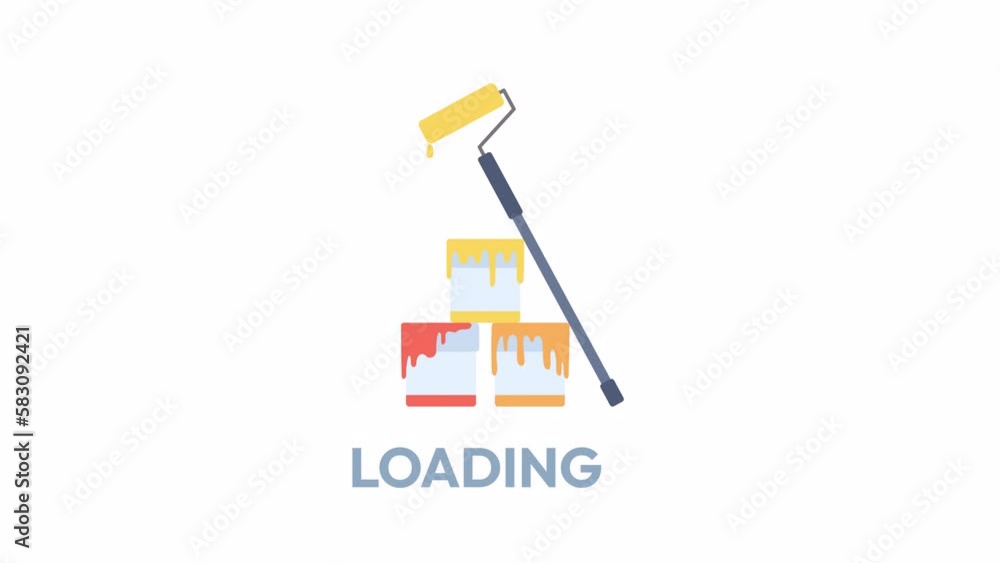 Aufkleber animated website update loader. renovation. flash message 4k video footage. color isolated loading w