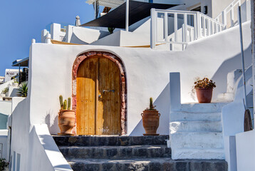 old traditional house entrance in santorini
