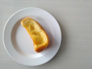 toast on the white plate