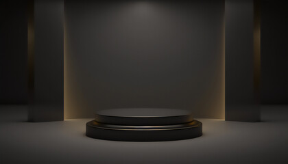 Professional black podium for your product display