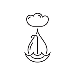 Rainwater harvesting system sign. Editable vector illustration