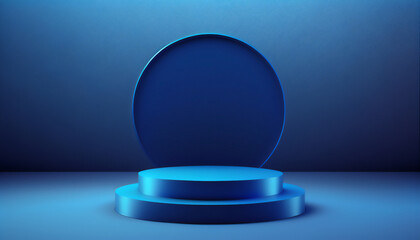 This blue pedestal will enhance your product showcase