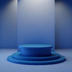 Fototapeta premium The sleek blue podium that will highlight your products