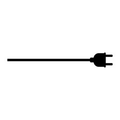 Electrical power plug with a long straight wire.