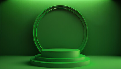 Stand out with a vibrant green pedestal for your products