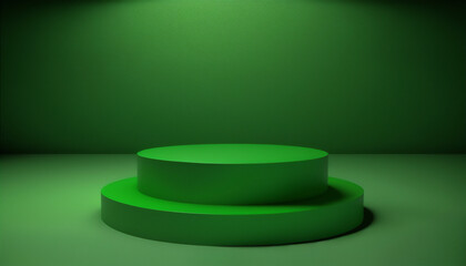 A sturdy green pedestal to show off your products