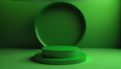 A sleek green podium for your products!