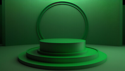 A unique green pedestal to showcase your products