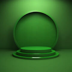 A stylish and practical green podium for showcasing your products