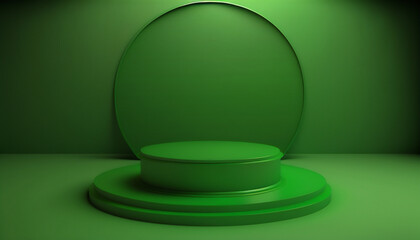 A sturdy and durable green pedestal for your product display