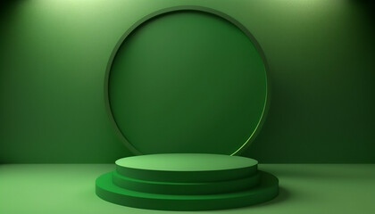 A fresh and vibrant green podium for showcasing your products