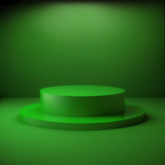 A green pedestal that adds a splash of color to your product display