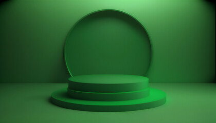A modern and stylish green podium for displaying your products