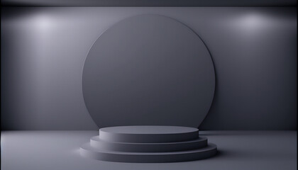 A sturdy and sleek grey podium for your stage