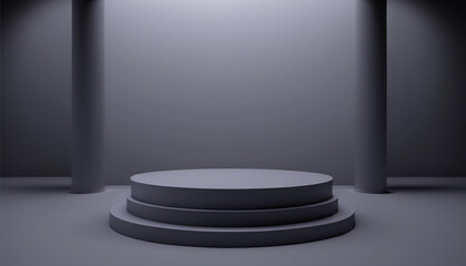 Fototapeta premium A stylish grey pedestal for your promotional event
