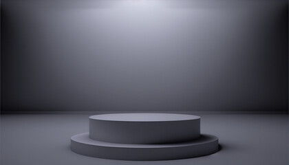 A high-quality grey podium to showcase your brand