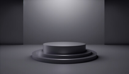 Fototapeta premium A sleek and modern grey podium for your showroom