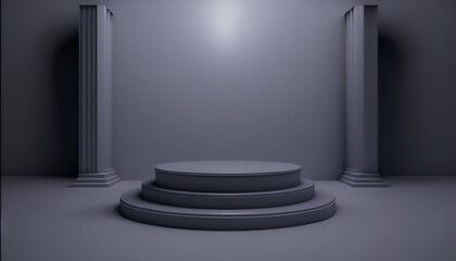 Fototapeta premium A polished grey podium for your corporate event