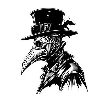 black plague doctor mask drawing