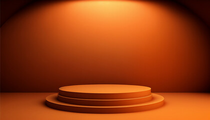 A creative and imaginative orange podium for your display