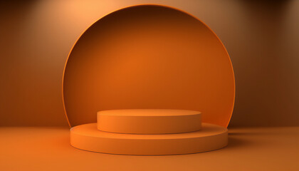 A modern and minimalist orange pedestal for your display