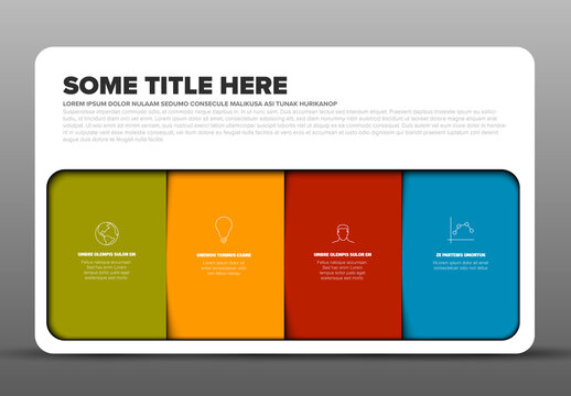 Infographic template with four block elements