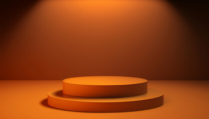 A dynamic and powerful orange pedestal for your event