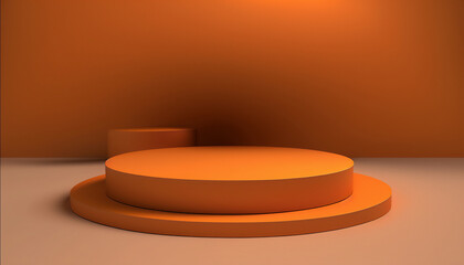 Create a memorable display with this eye-catching orange pedestal