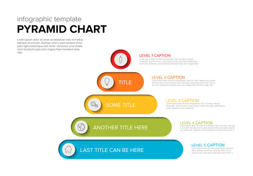 Pyramid chart infographic diagram template