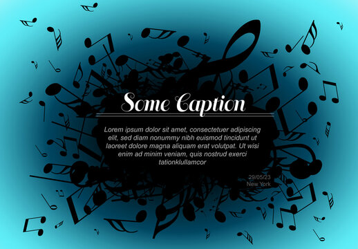 Music blue concert poster banner header template