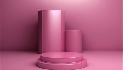 Elevate your products with this stylish pink pedestal