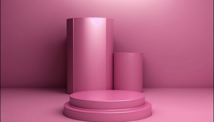 Elevate your products with this stylish pink pedestal