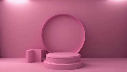 A fun and colorful pink platform to showcase your product's personality