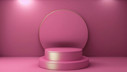 A sleek and modern pink podium for your presentation needs