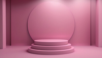 A unique pink podium for your creative product display