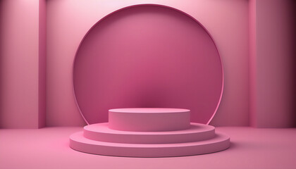 A modern and sleek pink podium to elevate your product presentation