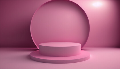 A stylish pink podium to showcase your product with pride