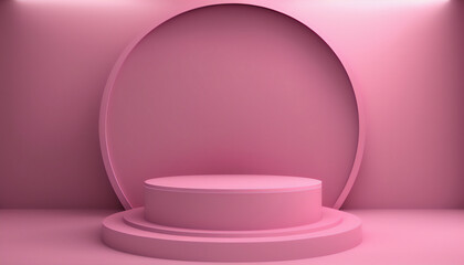 Create a cohesive and elegant product display with this pink podium