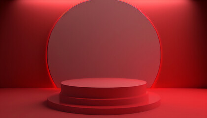 Make a bold statement with a red product pedestal for your display needs