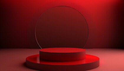 This red pedestal will bring energy and excitement to your product presentation
