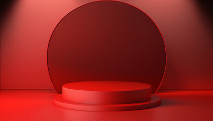 This red podium is the perfect backdrop to showcase your product