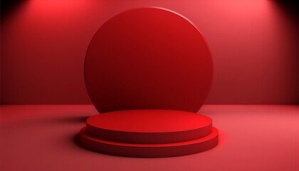 This red product pedestal will make your display stand out from the crowd