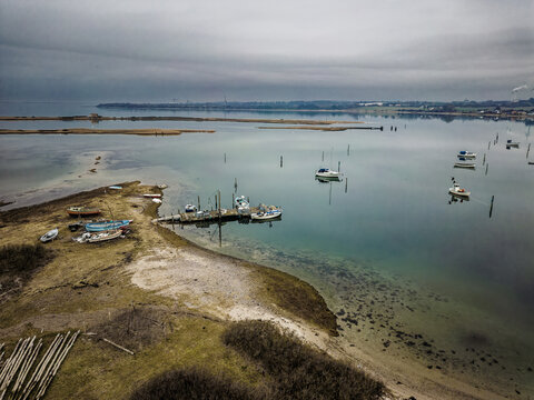 Thoroe Thoroehuse small harbor in the Dansih archipelago near Funen, Denmark