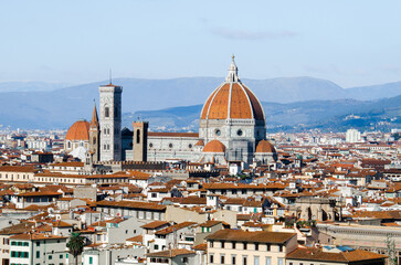 Naklejka premium Panorama of old town Florence and Duomo, stock photo