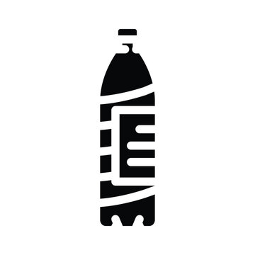 empty water plastic bottle glyph icon vector illustration