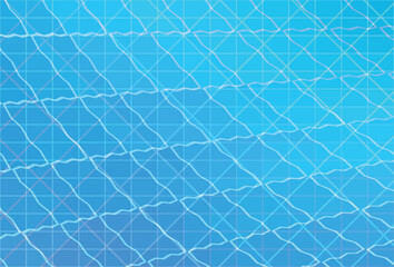 Fototapeta na wymiar Abstract Blue Swimming Pool Mosaic Tile Texture Pattern Background. Vector