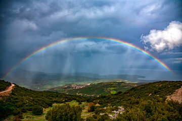 rainbow over the mountains