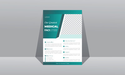 Modern,clean,finest and creative medical flayer ,leaflet,vector design template for health care and hospital business.