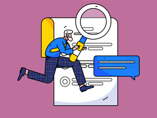 Job Interview People Flat Vector Concept Operation Hand Drawn Illustration

