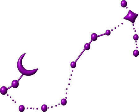 3d purple Escorpio constellation